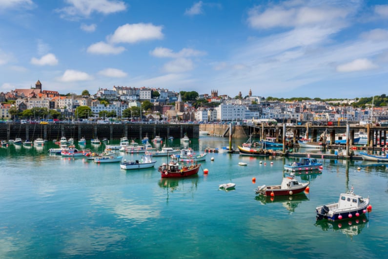 Harbor and Skyline of Saint Peter Port, Guernsey