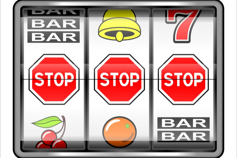 3 STOP warnings on slot machine