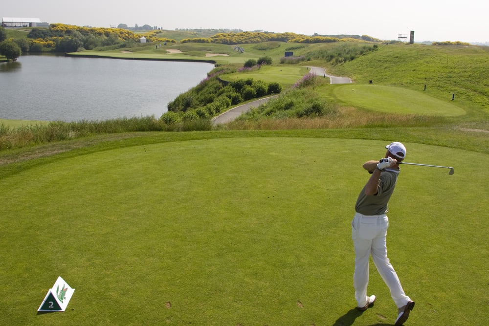 Thomas Bjorn playing golf